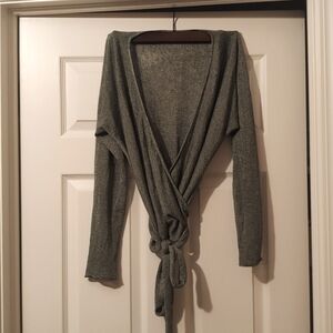 J Crew Linen Blend Wrap Top XS